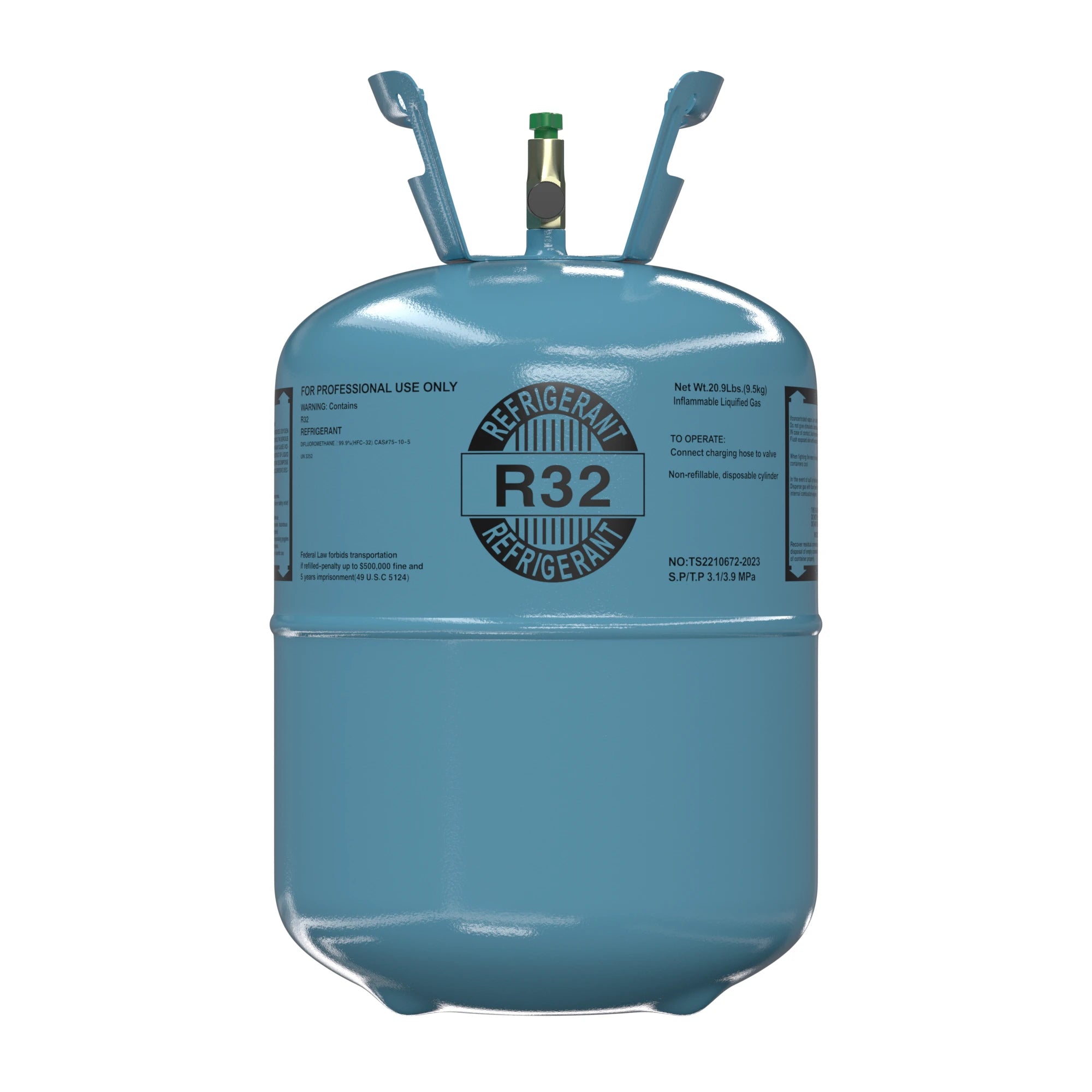 R-32 Refrigerant Gas 20.9lb | Low GWP, High Efficiency HVAC Refrigerant (5 Cylinders / 104.5lb Total)