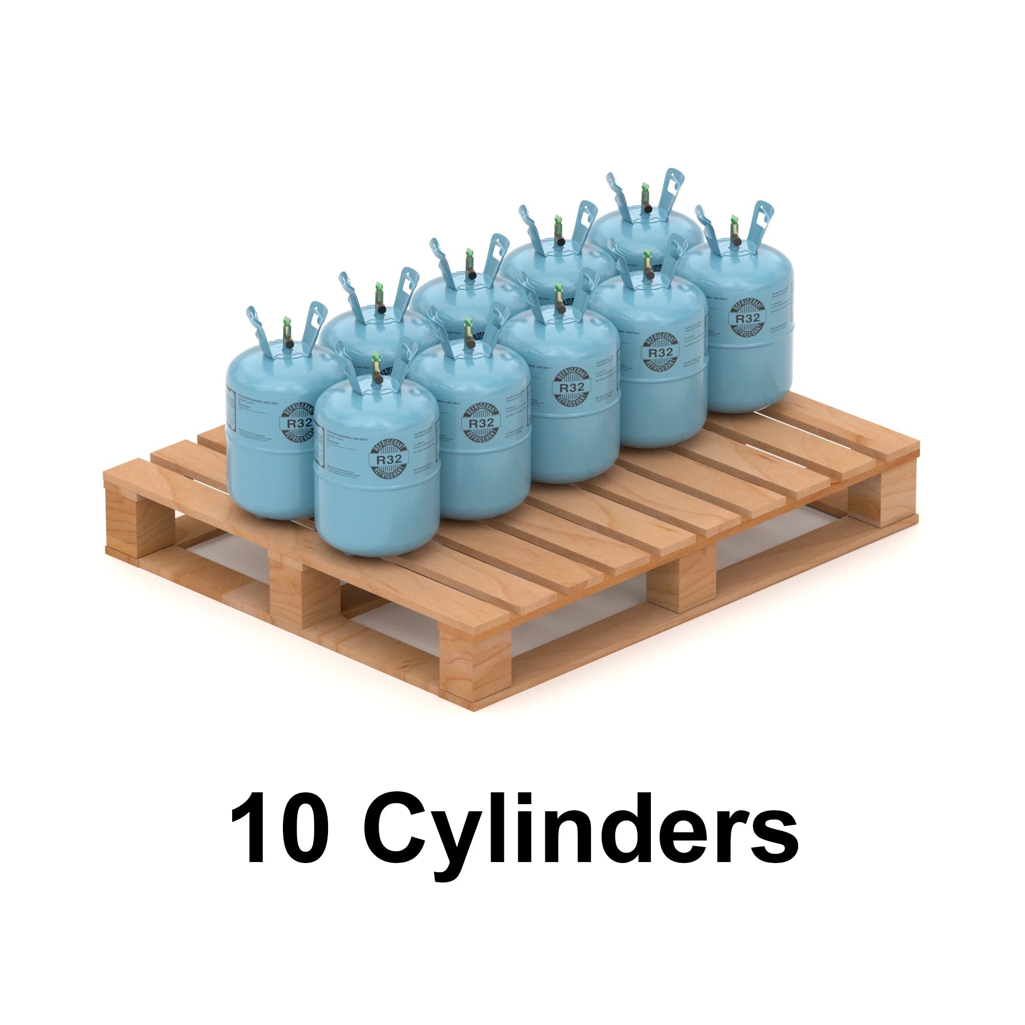 R-32 Refrigerant Gas 20.9lb | Low GWP, High Efficiency HVAC Refrigerant (10 Cylinders / 209lb Total)