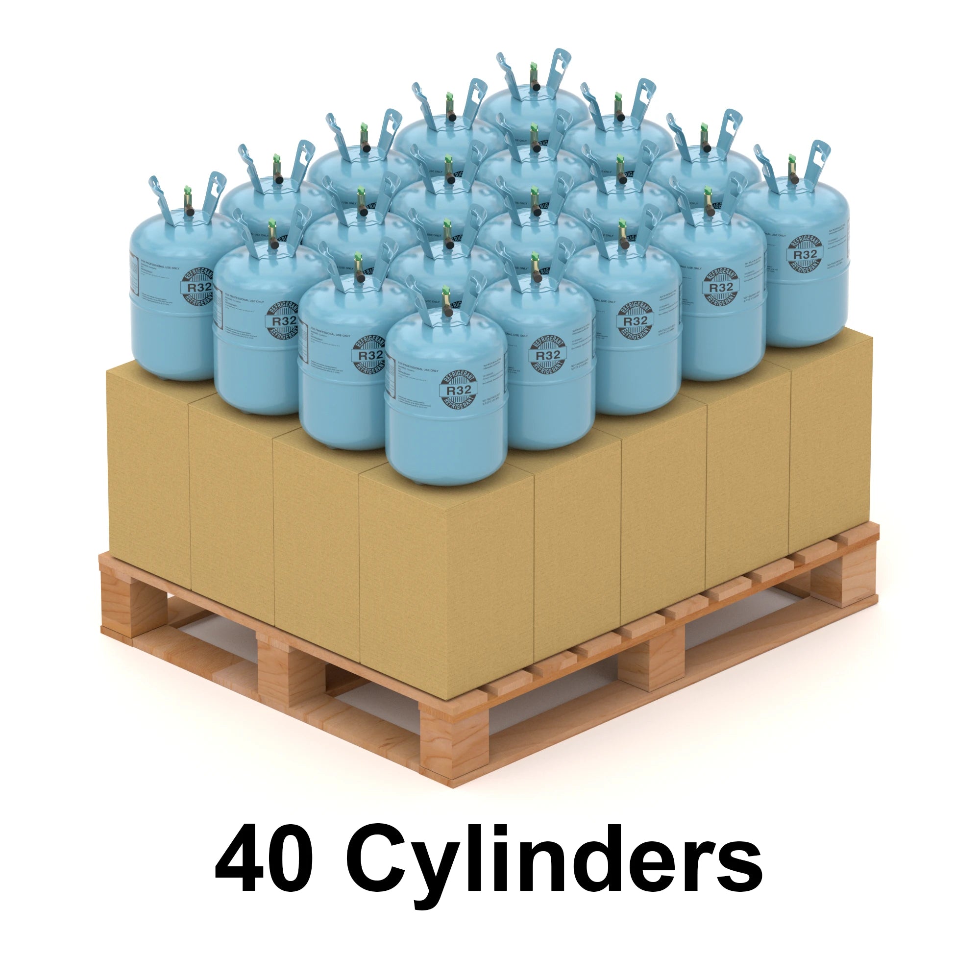 R-32 Refrigerant Gas 20.9lb | Low GWP, High Efficiency HVAC Refrigerant (40 Cylinders / 836lb Total)