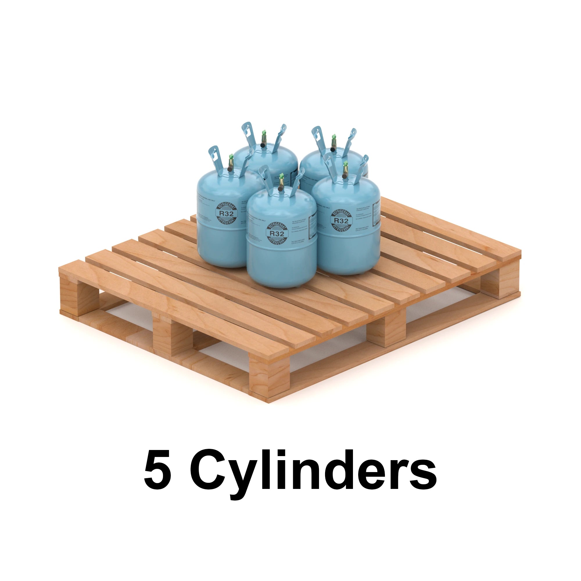 R-32 Refrigerant Gas 20.9lb | Low GWP, High Efficiency HVAC Refrigerant (5 Cylinders / 104.5lb Total)