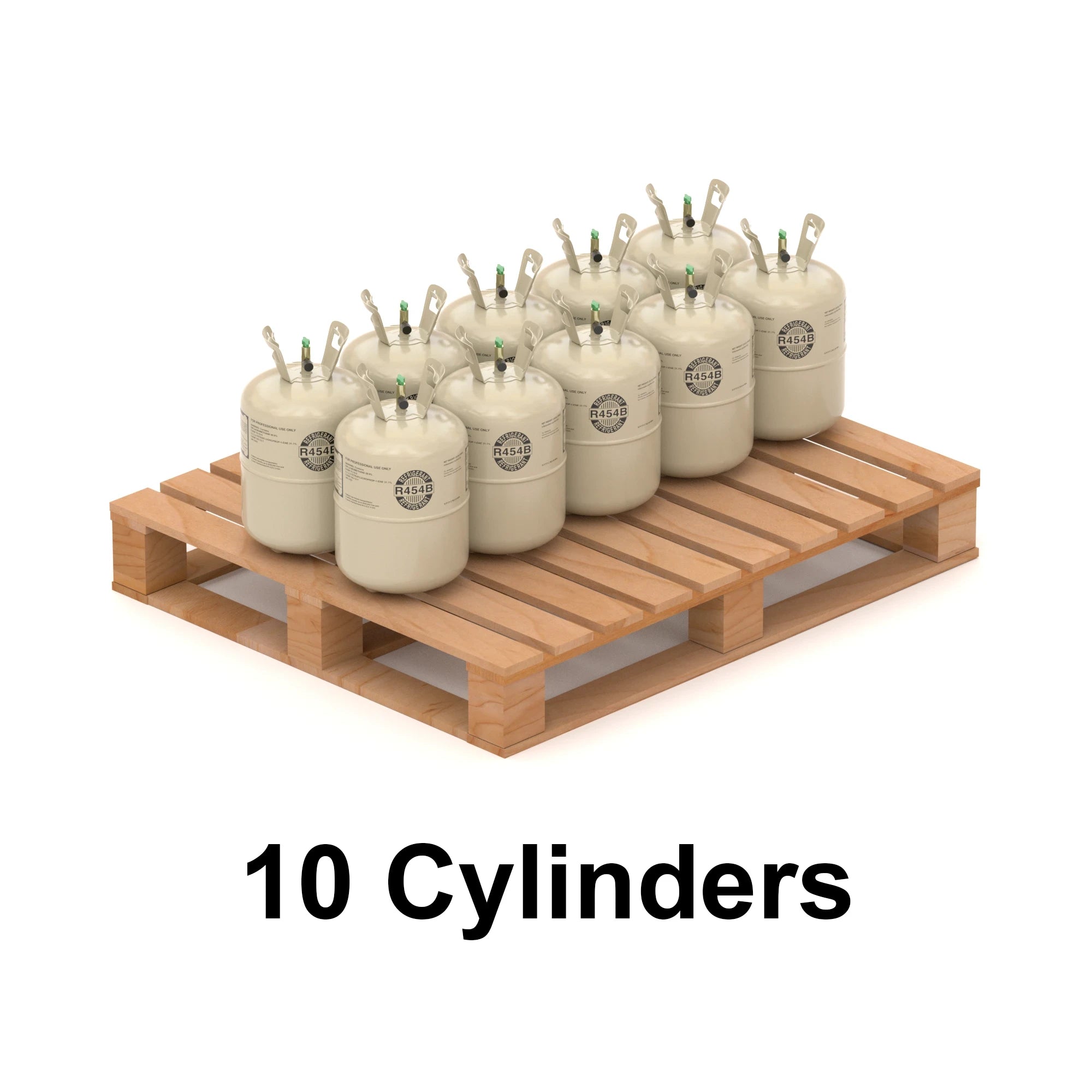 R-454B Refrigerant Gas 22lb | Low GWP, High Efficiency HVAC Refrigerant (10 Cylinders / 220lb Total)