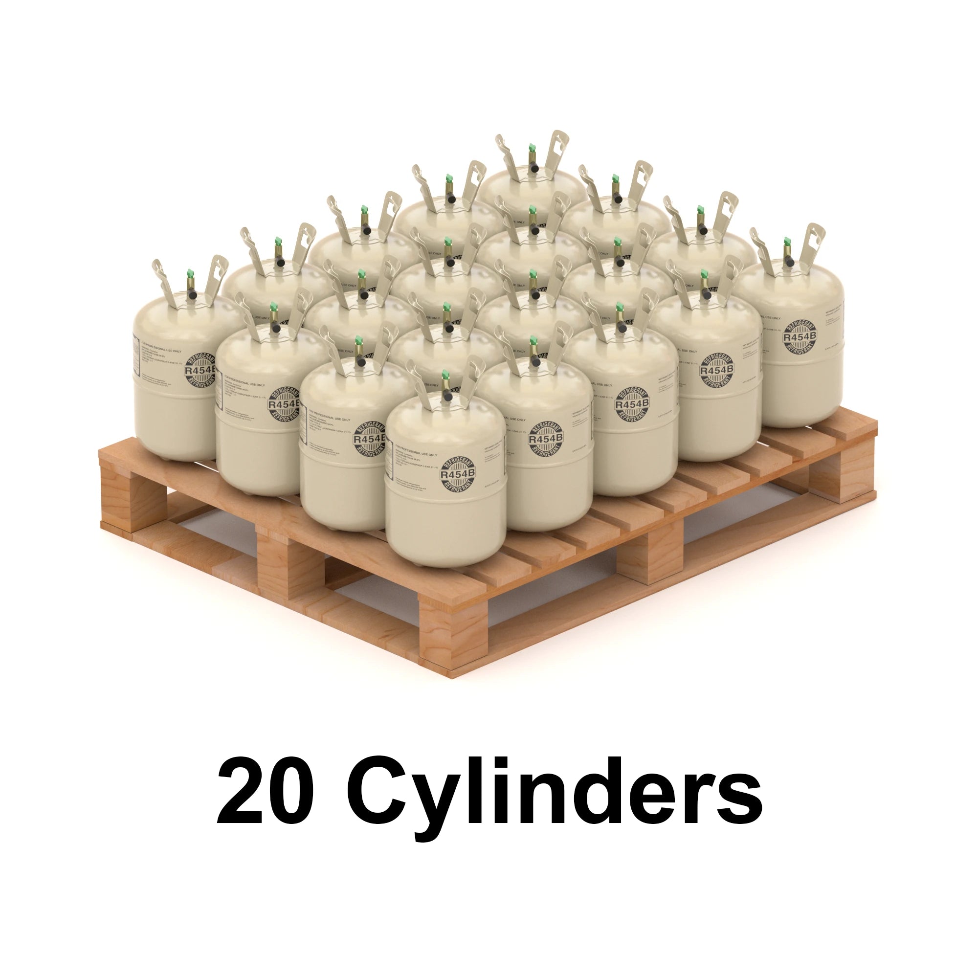 R-454B Refrigerant Gas 22lb | Low GWP, High Efficiency HVAC Refrigerant (20 Cylinders / 440lb Total)