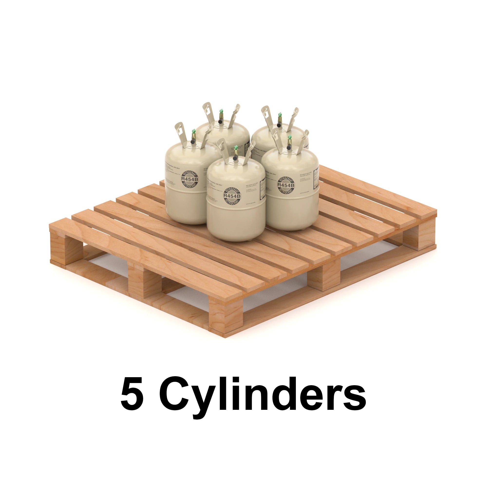 R-454B Refrigerant Gas 22lb | Low GWP, High Efficiency HVAC Refrigerant (5 Cylinders / 110lb Total)