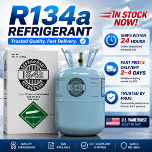 R134a refrigerant 30 lb cylinder 1,1,1,2-tetrafluoroethane HVAC gas in stock USA fast delivery | Refrigerant Lab
